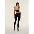 pantaloni push up wr. up effetto pelle lucida vita alta nero donna xxs