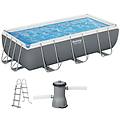 Bestway Piscina Fuori Terra Tubolare Power Grigio Scuro L Int 3 82 X 1 81 M