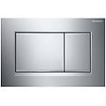 placca wc sigma 20 square doppio tasto cromo satinato