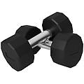 - set 2 manubri a 12 lati da 10 kg in metallo e gomma con impugnatura antiscivolo 26x13x13 cm nero