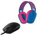 cuffie gaming g series bundle g435 lightspeed + mouse g203 blue e black 991 000528