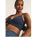 top cropped fantasia camo con incroci frontali mimetic allover blue donna medium