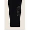 leggings 7/8 a vita alta con logo in borchie nero donna extra small
