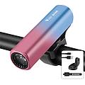luce anteriore per bici in lega di alluminio brillante da 400lm blu + rosa