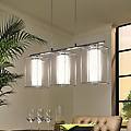 lampadario neoclassico loncino 1 cromo paralume biancotrasparente 3x e27 ø0cm