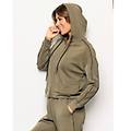 felpa da donna aperta con tencel modal easy living / verde oliva / xs verde oliva