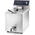 69468 friggitrice elettrica con rubinetto professionale 8l 3250w acciaio inox