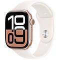 watch series 10 serie 10 gps 46mm cassa in alluminio color oro rosa con light blush sport band m/l