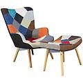 - julie poltrona con poggiapiedi moderna patchwork