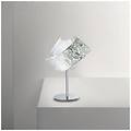 gea luce lumetto contemporaneo camilla metallo cromo e vetro argento 1 luce e14