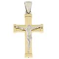 ciondolo croce oro giallo bianco gl100838