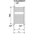 termoarredo scaldasalviette lisa 25 h 760 l 400 verniciato bianco 15 elementi tubolare ral 9010
