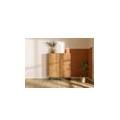 credenza in legno di acacia 115x40x145 laccato naturale marrakesch #100