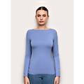 maglia manica lunga con tencel modal e seta / denim / m denim