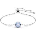 braccialetto birthstone taglio squadrato marzo blu placcato rodio os