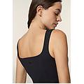 body scollo quadrato in tessuto brevettato traspirante nero donna large