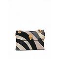 borsa in pelle piccola kensington bianco-nero