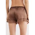 pantaloncino in seta con pizzo donna naturale taglia m