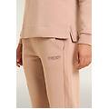 pantaloni sportivi da donna con inserto in velluto warm taupe donna medium