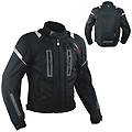 Americanpro Giacca Moto Tessuto Mesh Protezioni Ce Impermeabile 4 Stagioni Nero 
