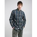 camicia regular fit indigo check