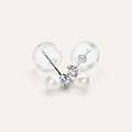 orecchini lobo bon ton oro bianco perla d'acqua dolce cubic zirconia collezione bon ton oro bianco