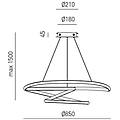 luce sospensione moderna diva alluminio bianco satinato 1 luce led 80w