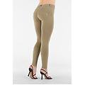 pantaloni push up wr. up skinny cotone organico vita regular olive donna large