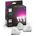 set da 3 lampadine led gu10 faretto opaco cct 4. 3w= 350lm (equiv 50 w) 42° dimmerabile