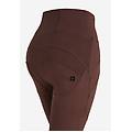pantaloni wr. up vita alta con inserti ribbed french roast donna extra large