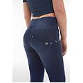 jeans push up wr. up superskinny con vita alta in denim navetta con strappi dark jeans-seams on tone