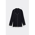 giacca pigiama a manica lunga in micromodal donna nero taglia m