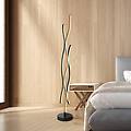 lampada led da pavimento geronimo altezza 135 cm nero/effetto legno