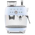 macchina da caffè espresso manuale con macinacaffè integrato 50's style – azzurro
