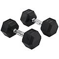 Homcom Set 2 Manubri Da 10kg Esagonali In Metallo E Gomma Nero