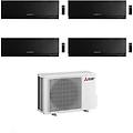 climatizzatore quadri split kirigamine zen msz-ef nero 9+9+9+18 con mxz-4f72vf inverter r32 wifi