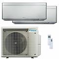 condizionatore stylish silver dual split 9000+9000 btu inverter a++ wifi unità esterna 4 kw