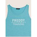 canotta training in jersey fiammato milky blue donna small