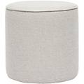 pouf rotondo in tessuto effetto velluto testurizzato beige d40 cm paul