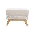 pouf poggiapiedi sfoderabile scandinavo in tessuto velluto a coste beige e legno chiaro oslo