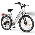 bicicletta elettrica c100 plus 250w 36v 13ah bianco sospensione