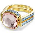 anello chroma taglio cushion multicolore placcato color oro 52