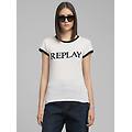t-shirt in cotone con maxi lettering