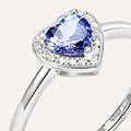 anello solitario jasmine oro bianco tanzanite diamante collezione jasmine misura 52 oro bianco