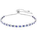 bracciale tennis matrix tagli arrotondati misti blu placcato rodio os