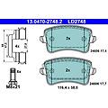 ate set di pastiglie freno 13. 0470-2748. 2 posteriore ceramica