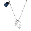 collana symbolica ali blu placcato rodio os