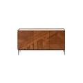 credenza in legno di acacia 147x40x76 laccato naturale / marmo bianco karlstad #15