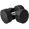 - set 2 manubri a 12 lati da 15 kg in metallo e gomma con impugnatura antiscivolo 26x15. 5x15. 5 cm