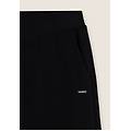 pantaloni wide leg in felpa garzata e inserti a trecce nero donna extra small